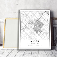 Milton, Ontario Modern Style Map Print 
