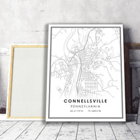 
              Connellsville, Pennsylvania Modern Map Print 
            