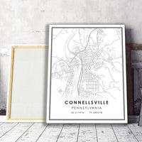 Connellsville, Pennsylvania Modern Map Print 