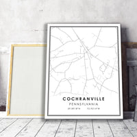 Cochranville, Pennsylvania Modern Map Print 