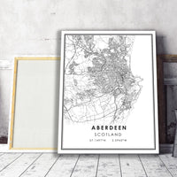 
              Aberdeen, Scotland Modern Style Map Print 
            