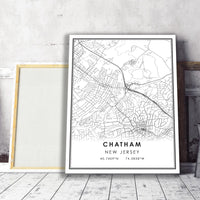 
              Chatham, New Jersey Modern Map Print 
            