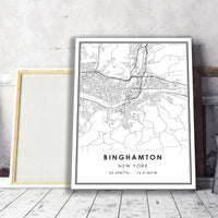 
              Binghamton, New York Modern Map Print 
            