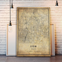 
              Stow, Ohio Vintage Style Map Print 
            