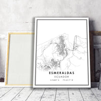 
              Esmeraldas, Ecuador Modern Style Map Print 
            