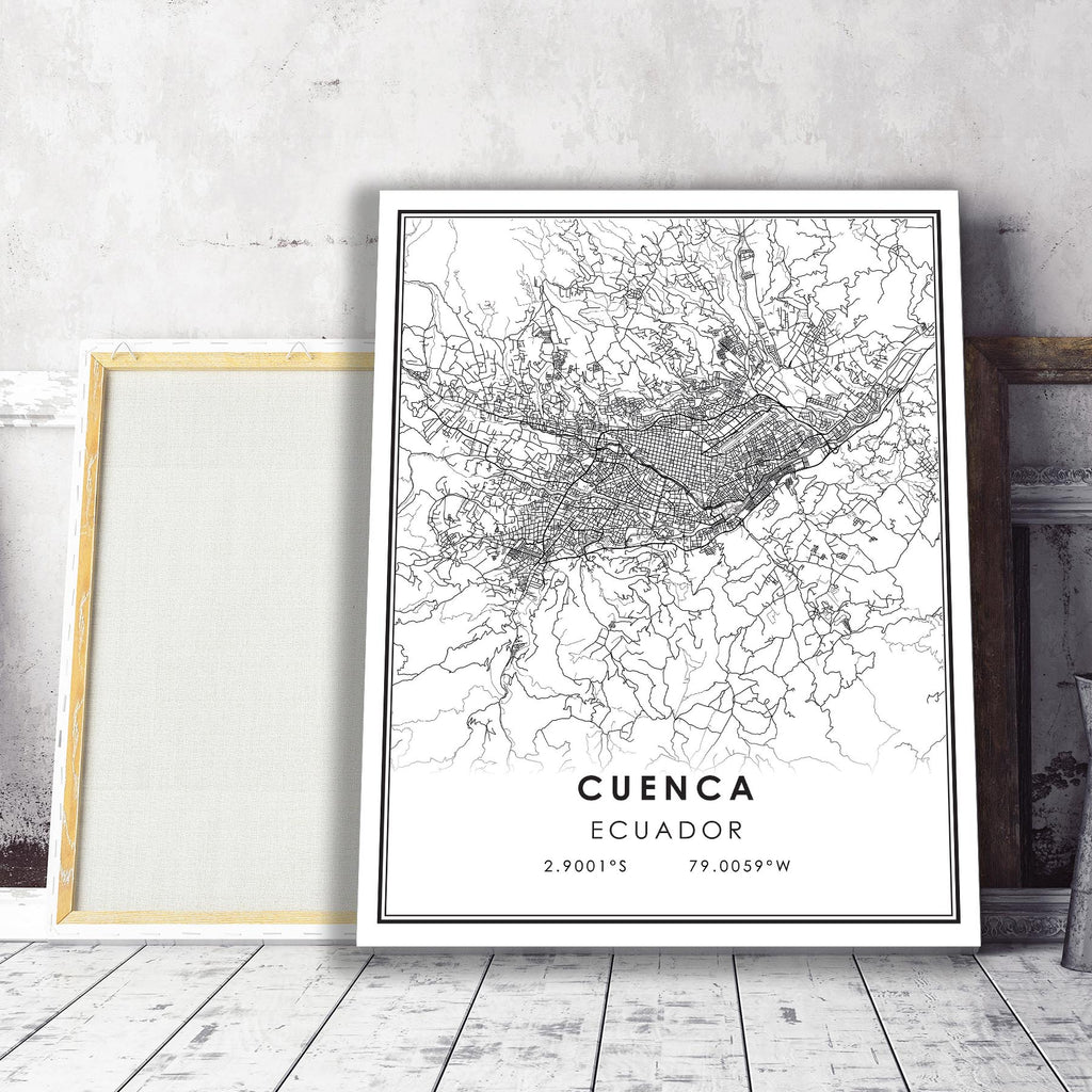 Cuenca, Ecuador Modern Style Map Print 