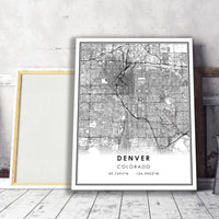 
               Denver, Colorado Modern Map Print 
            
