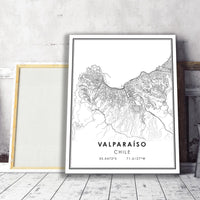 
              Valparaiso, Chile Modern Style Map Print 
            