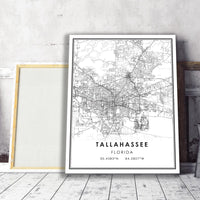 Tallahassee, Florida Modern Map Print 