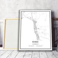 
              Kihei, Hawaii Modern Map Print 
            