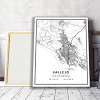 
              Vallejo, California Modern Map Print 
            