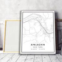 
              Apalachin, New York Modern Map Print 
            