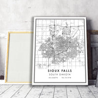 
              Sioux Falls, South Dakota Modern Map Print 
            