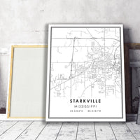 
              Starkville, Mississippi Modern Map Print 
            