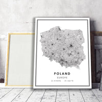 
              Poland, Europe Modern Style Map Print 
            