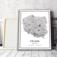 Poland, Europe Modern Style Map Print 