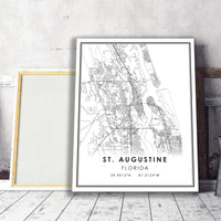 
              St. Augustine, Florida Modern Map Print 
            