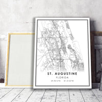 St. Augustine, Florida Modern Map Print 