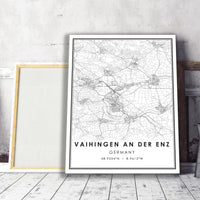 Vaihingen an der Enz, Germany Modern Style Map Print 
