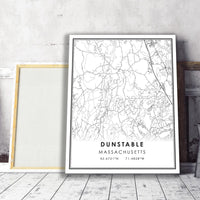 Dunstable, Massachusetts Modern Map Print 
