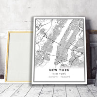 
              New York, New York Modern Map Print 
            