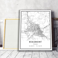 
              Beaumont, Texas Modern Map Print 
            