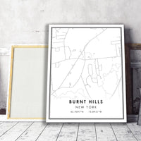 
              Burnt Hills, New York Modern Map Print 
            