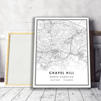 Chapel Hill, North Carolina Modern Map Print 