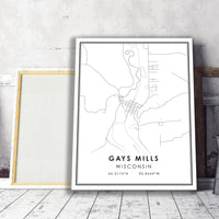 
              Gays Mills, Wisconsin Modern Map Print 
            