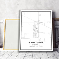 
              Whitestown, Indiana Modern Map Print 
            