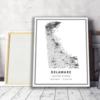 
              Delaware, United States Modern Style Map Print 
            