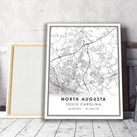 
              North Augusta, South Carolina Modern Map Print 
            