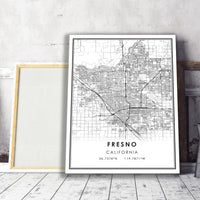 
              Fresno, California Modern Map Print 
            