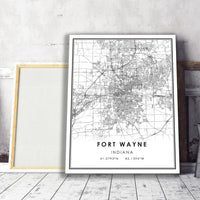 
              Fort Wayne, Indiana Modern Map Print 
            