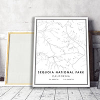 
              Sequoia National Park, California Modern Map Print 
            