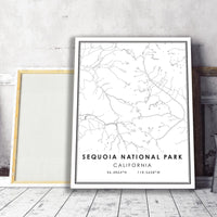 Sequoia National Park, California Modern Map Print 