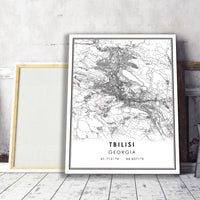 Tbilisi, Georgia Modern Style Map Print 