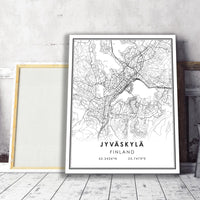 
              Jyvaskyla, Finland Modern Style Map Print 
            