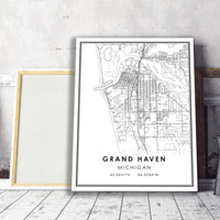 Grand Haven, Michigan Modern Map Print 