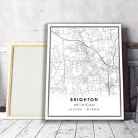 
              Brighton, Michigan Modern Map Print 
            