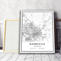 Gainesville, Florida Modern Map Print 