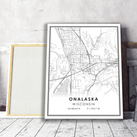 
              Onalaska, Wisconsin Modern Map Print 
            