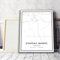 Chapeau-Quebec, Canada Modern Style Map Print 