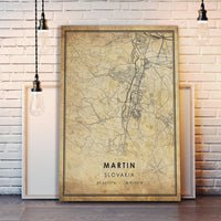 
              Martin, Slovakia Vintage Style Map Print 
            