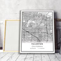 
              Fullerton, California Modern Map Print 
            
