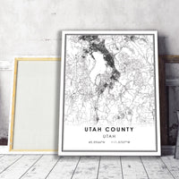 
              Utah County, Utah Modern Map Print 
            