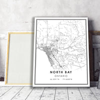 
              North Bay, Ontario Modern Style Map Print 
            