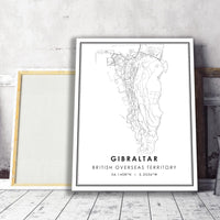 
              Gibraltar, British Overseas Territory Modern Style Map Print 
            