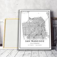 
              San Francisco, California Modern Map Print 
            