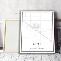 
              Anton, Texas Modern Map Print
            